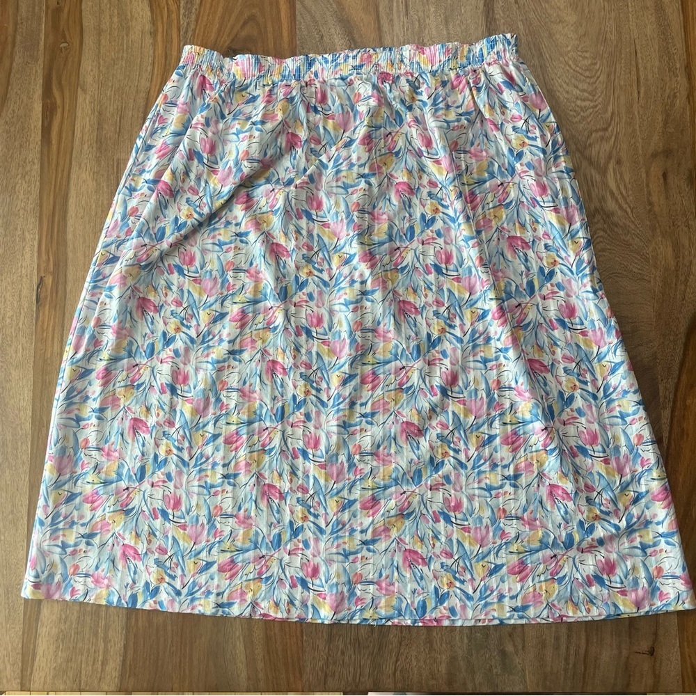 Graff California Floral Vintage 80s Pastel Prairie Skirt Pockets‎ sz 14 Made USA